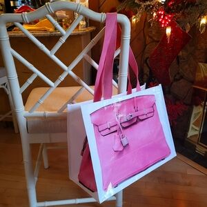 Shopping bag /Grocery bag / Handbag..large reusable bag "look like a Birkin bag"